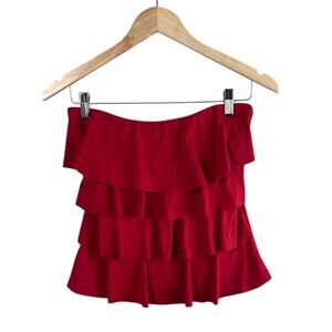 Michael Kors Tankini Size Medium Red Tiered Tube Top Swim Suit Top